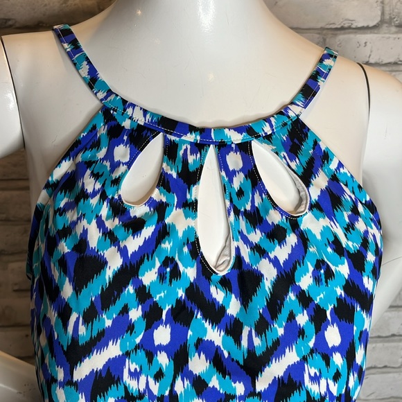 Caribbean Joe bright white purple Aqua black swim top padded bra nylon - Picture 2 of 9